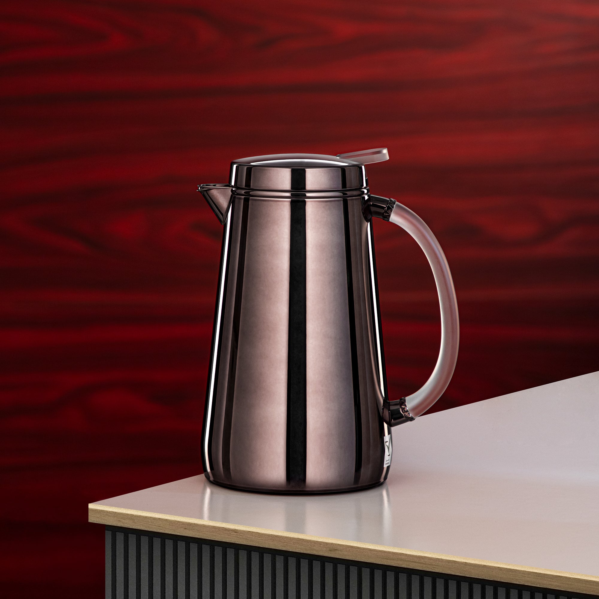 Almarjan Vacuum Flask Metal 0.5 Liter Gun Black with Frost Handle (VOP-500 E10Y15) – Elegant Serving | Ramadan & Gatherings