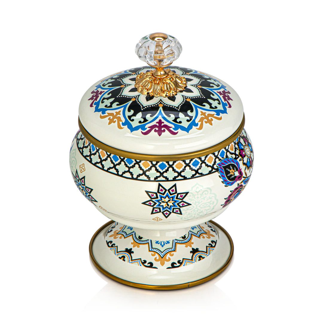 Almarjan 14 CM Tohfa Collection Enamel Sugar Bowl With Stand - 287421041