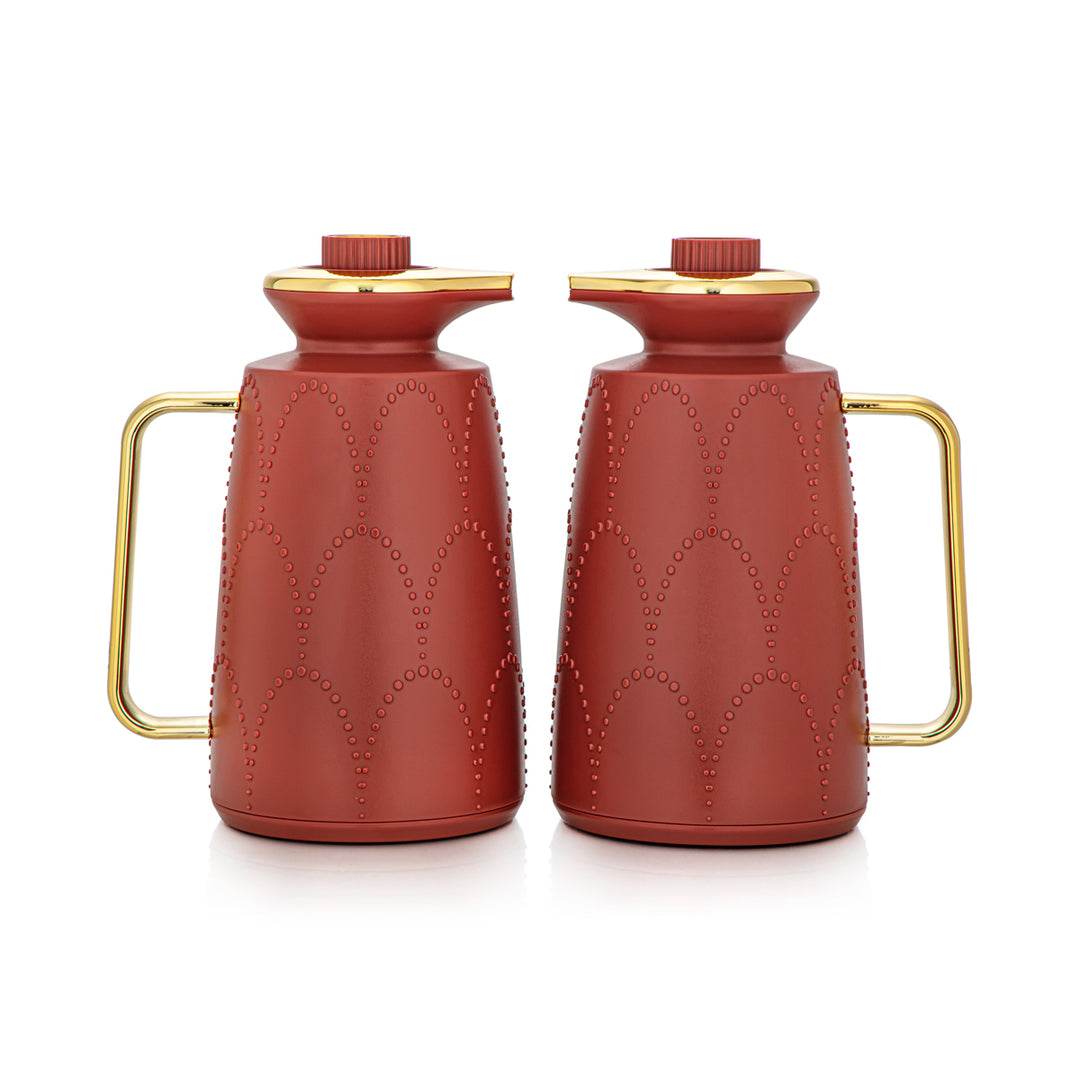 Almarjan 2 Pieces Vacuum Flask Set Red & Gold - 2C123AB-100 BKR/G