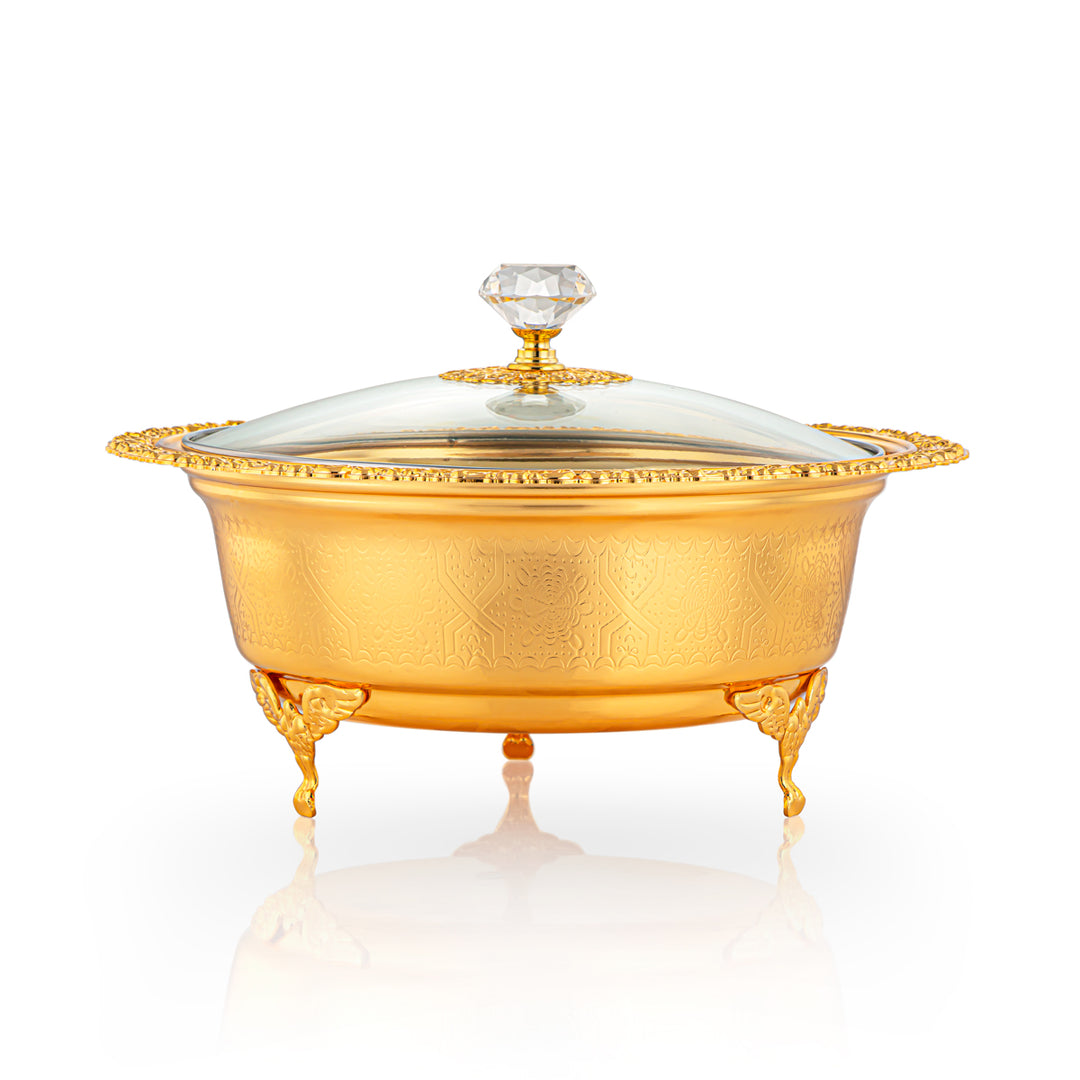 Almarjan 22 CM Date Bowl With Glass Cover Gold - 851-38 FGA