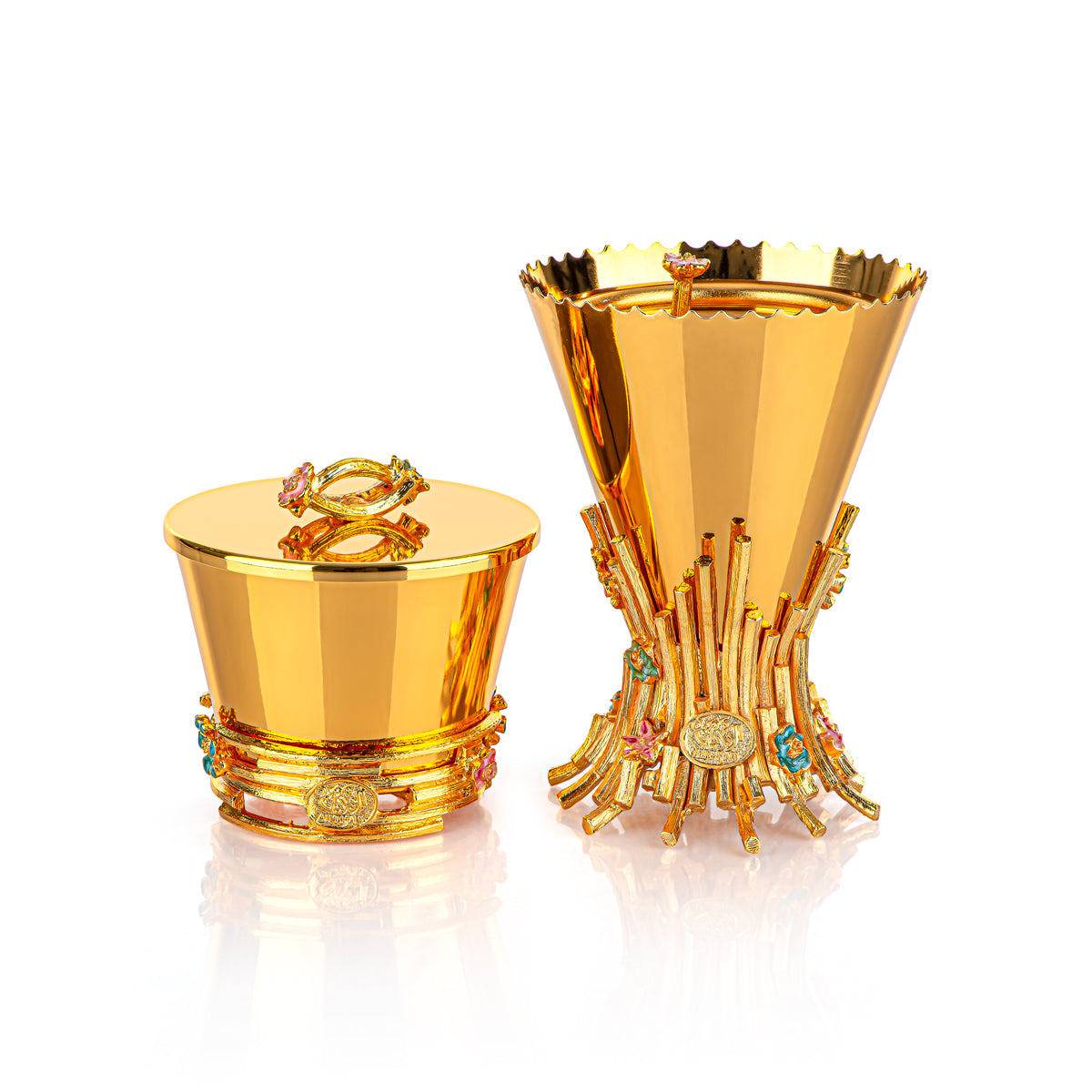 طقم مبخر المرجان قطعتين من تشكيلة سنابل ذهبي BK-05M-FG