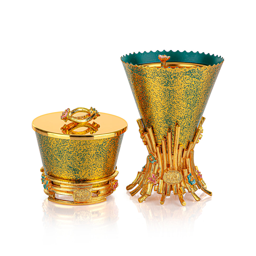 Almarjan 2 Pieces Sanabel Collection Incese Burner Set Gold BK-07M-BGG