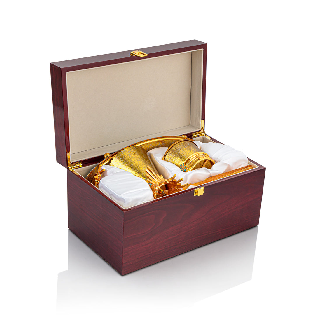 Almarjan 4 Pieces Sanabel Collection Incese Burner Set Gold BKT-10M-BSG