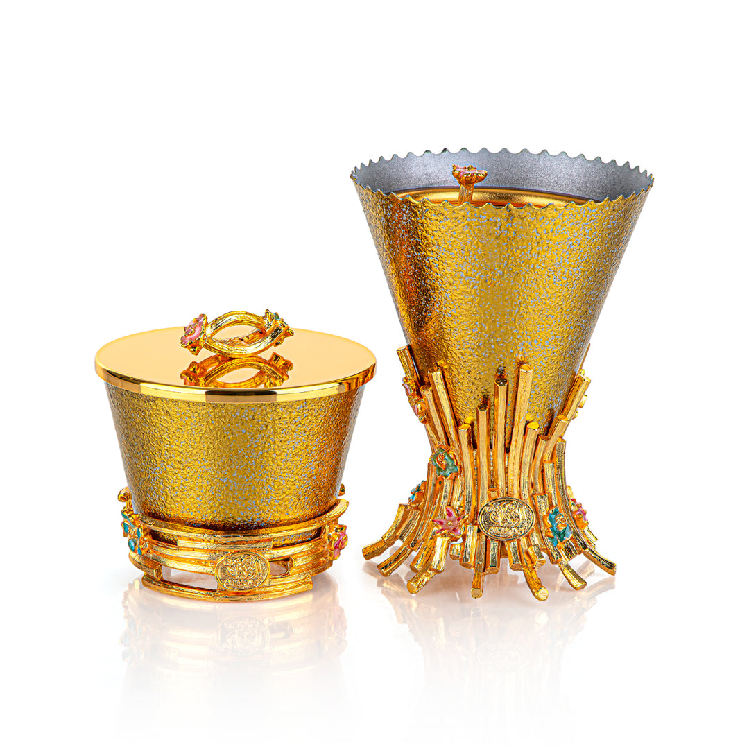Almarjan 4 Pieces Sanabel Collection Incese Burner Set Gold BKT-10M-BSG