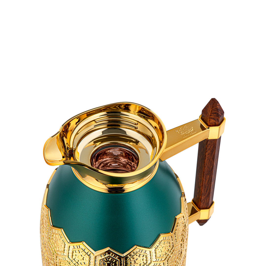 Almarjan 2 Pieces Vacuum Flask Set Green & Gold - CBL + CBM-GNG