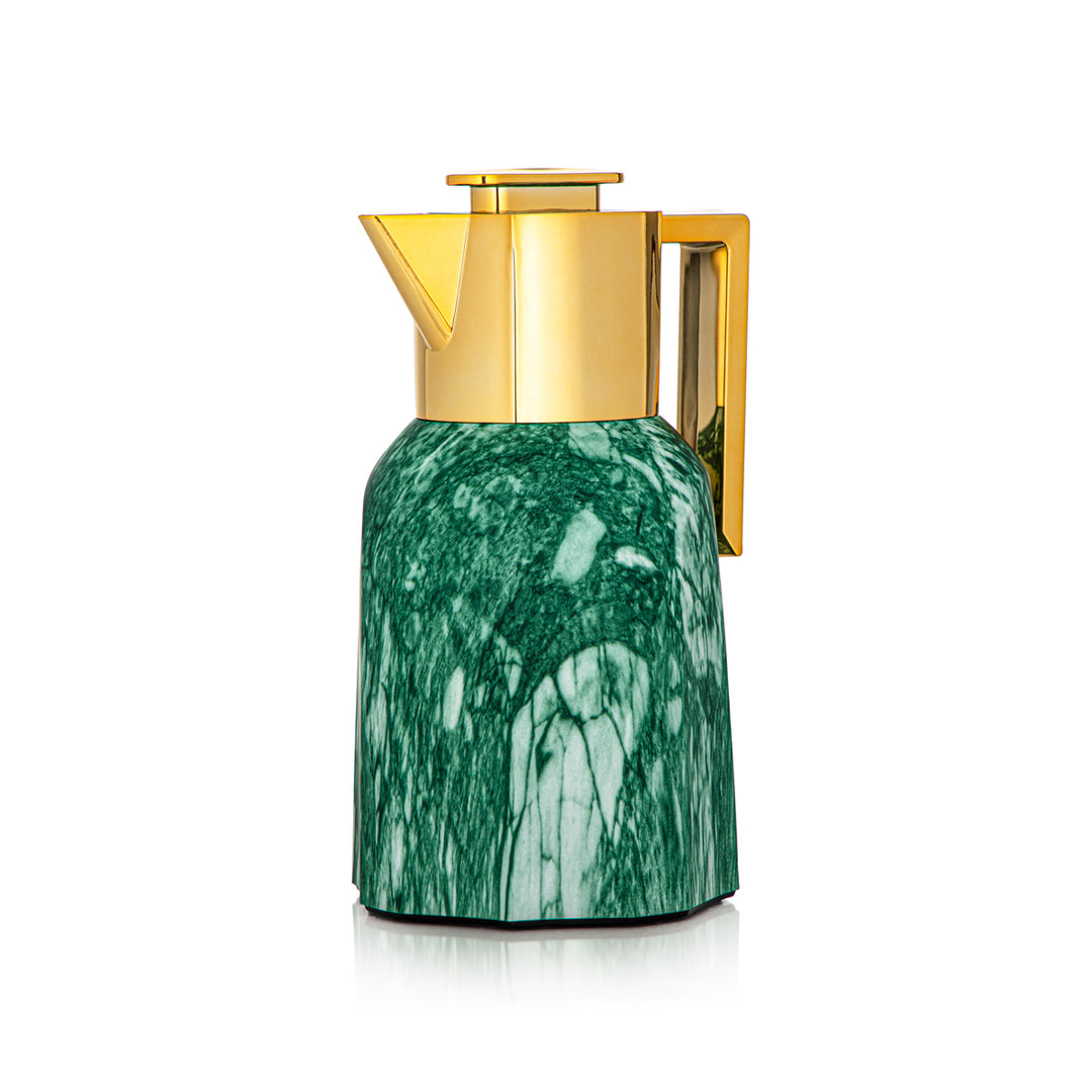 Almarjan 2 Pieces Vacuum Flask Set Green Marble & Gold - MAG-MET