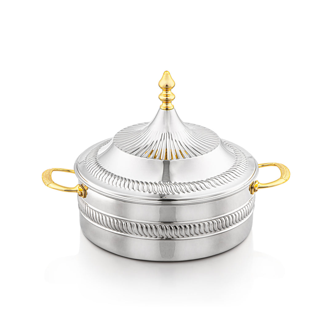 Almarjan 28 CM Brass Hot Pot Silver & Gold - MD-2933C