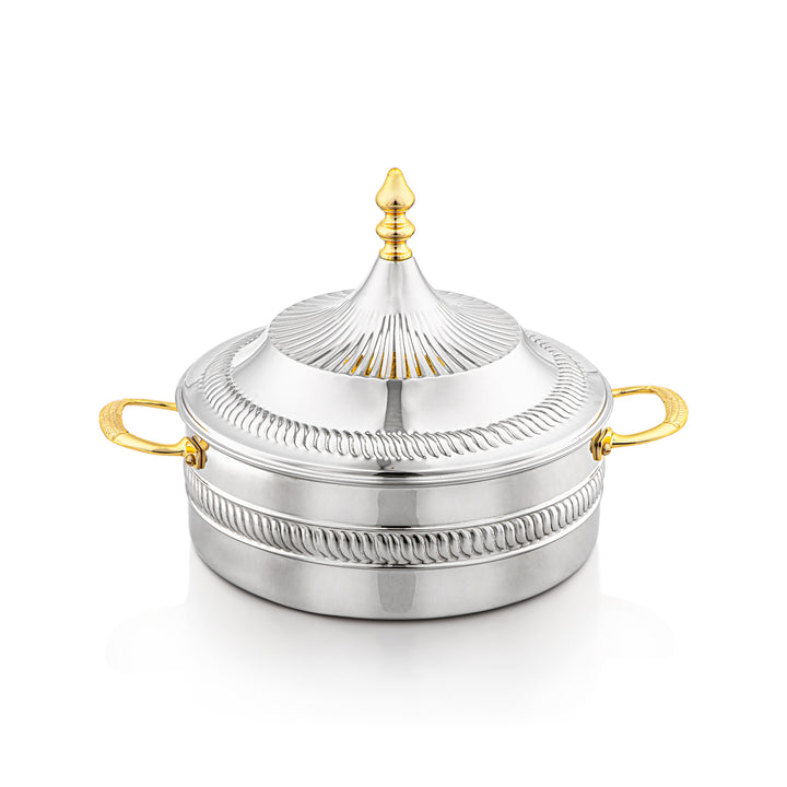 Almarjan 28 CM Brass Hot Pot Silver & Gold - MD-2933C