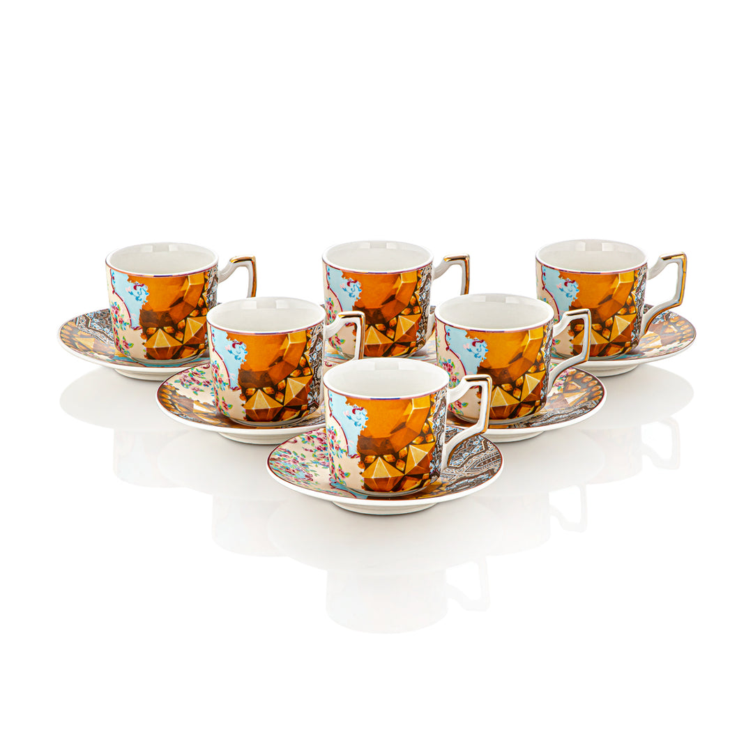 المرجان 6 قطع فناجين قهوة تركية مع صحن - 1627