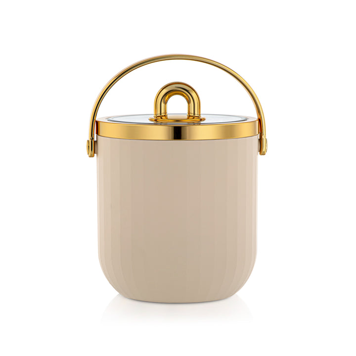 Forever Gold 1.5 Liter Plastic Ice Bucket Beige & Gold - PT003 BG/G