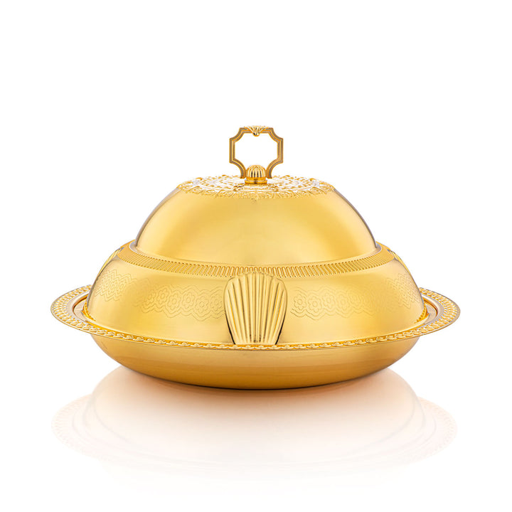 Almarjan 40 CM Sadaf Collection Tray With Cover Gold - RT4431L-G
