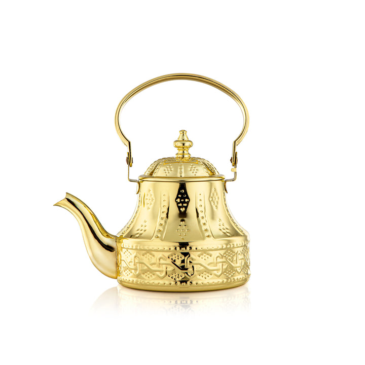 Almarjan 2 Pieces Sahara Collection Stainless Steel Dallah & Kettle set Gold - STS0010984
