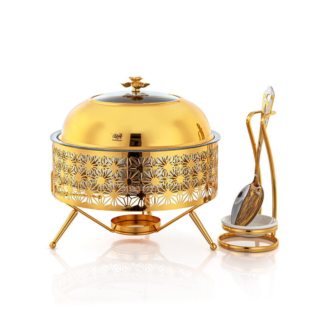 Almarjan 2000 ML Chafing Dish With Spoon Gold - STS0012900