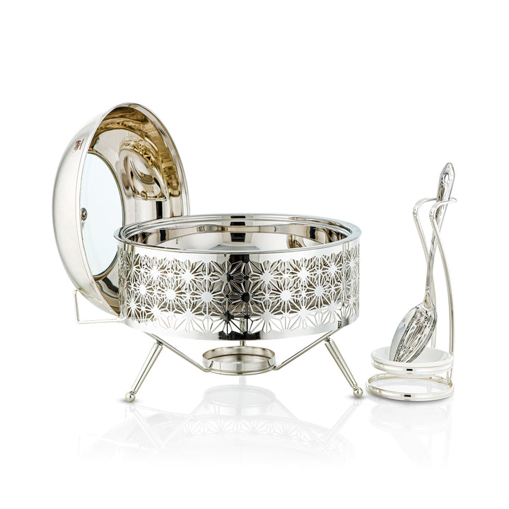 Almarjan 3000 ML Chafing Dish With Spoon Silver - STS0012905