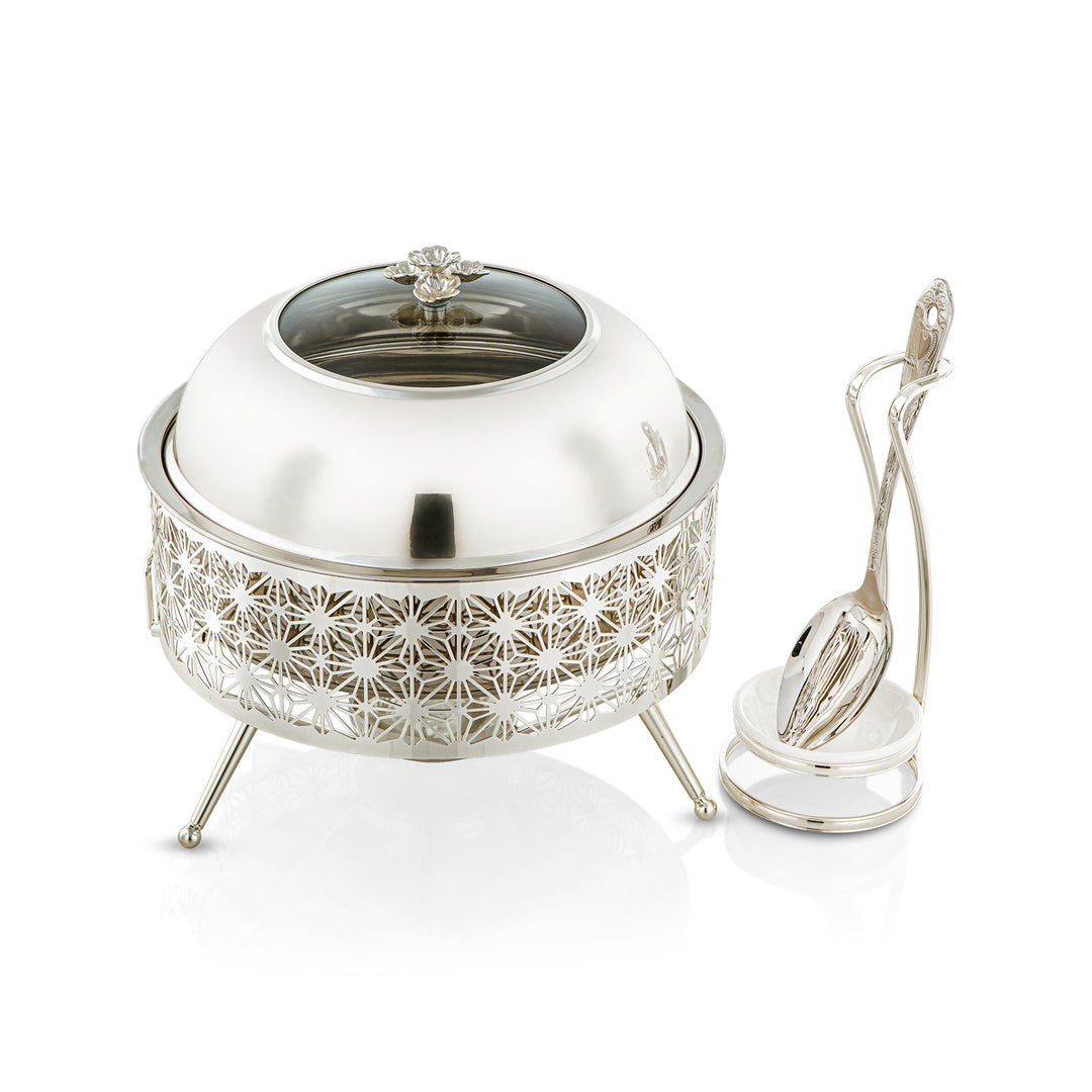 Almarjan 3000 ML Chafing Dish With Spoon Silver - STS0012905