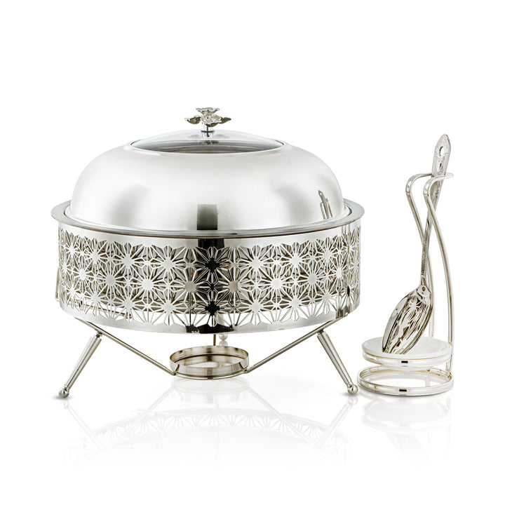 Almarjan 4000 ML Chafing Dish With Spoon Silver - STS0012906