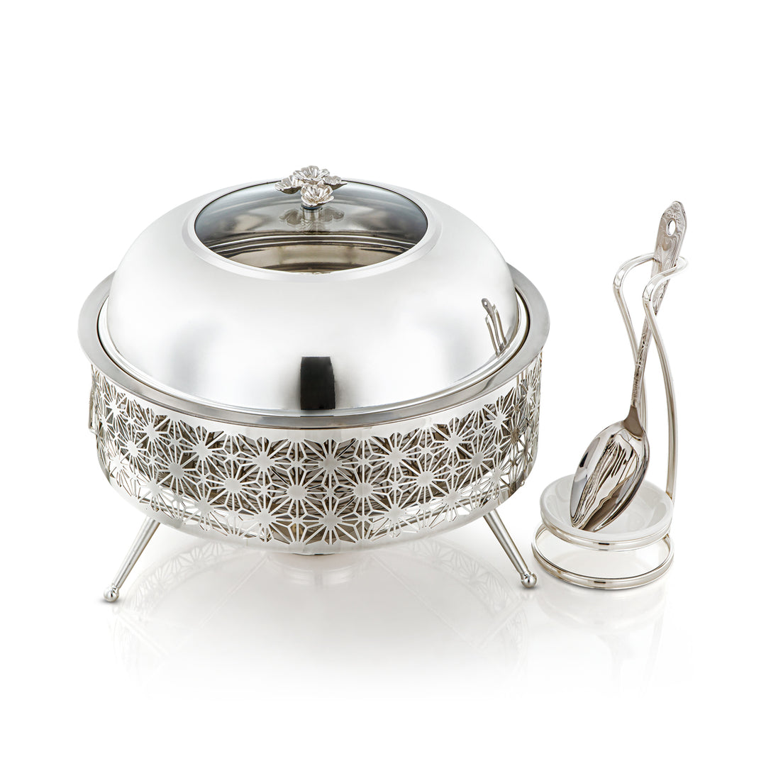 Almarjan 4000 ML Chafing Dish With Spoon Silver - STS0012906
