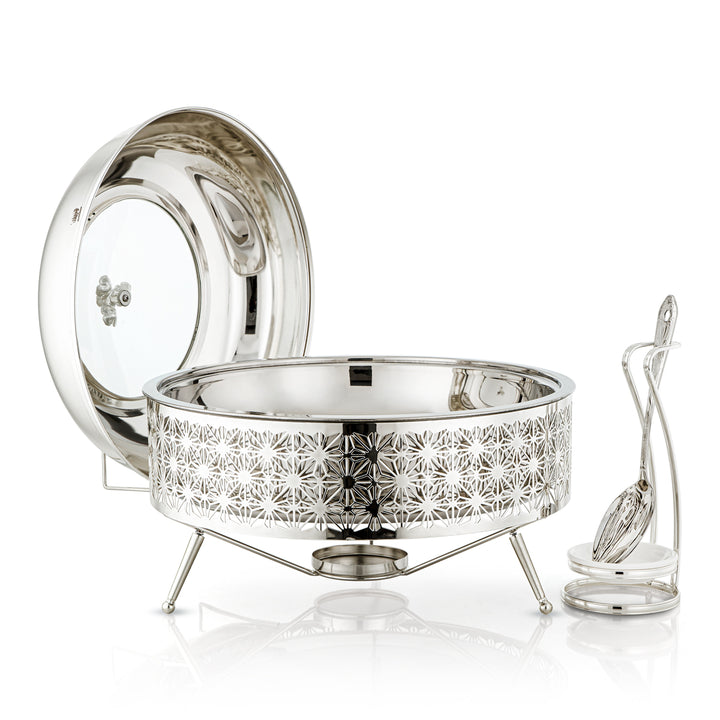 Almarjan 6500 ML Chafing Dish With Spoon Silver - STS0012907