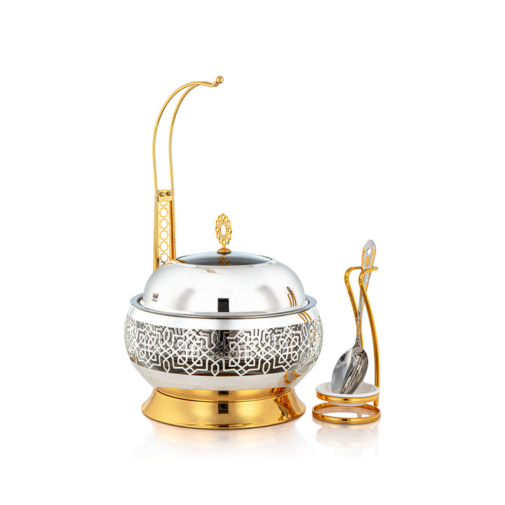 Almarjan 3 Liter Chafing Dish With Spoon Silver & Gold - STS0012926