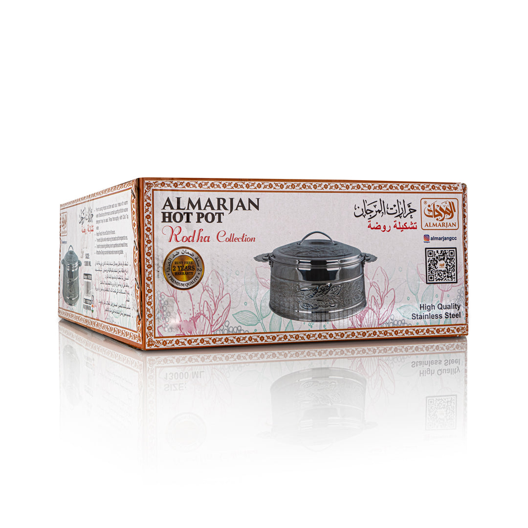 Almarjan 18000 ML Rodha Collection Stainless Steel Hot Pot Silver - H22M51