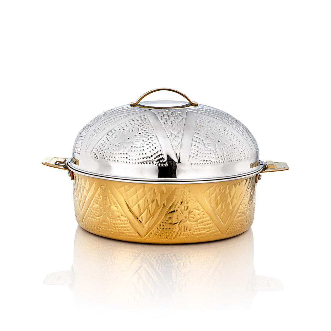 Almarjan 30 CM Qubba Collection Stainless Steel Hot Pot Silver & Gold - H22MG2