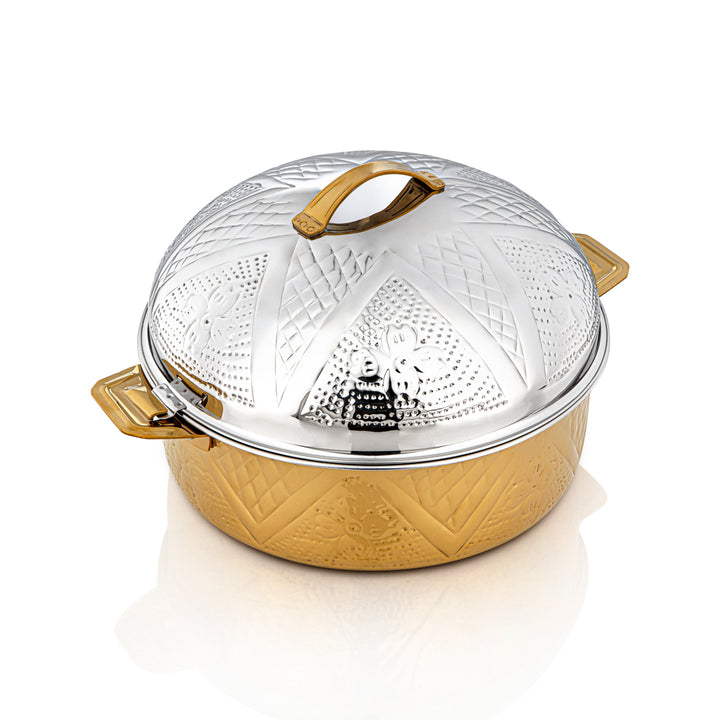 Almarjan 30 CM Qubba Collection Stainless Steel Hot Pot Silver & Gold - H22MG2