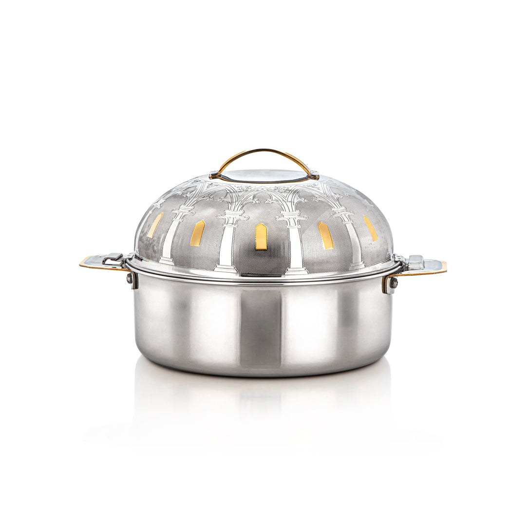 Almarjan 25 CM Qubba Collection Stainless Steel Hot Pot Silver & Gold - H22EPG8