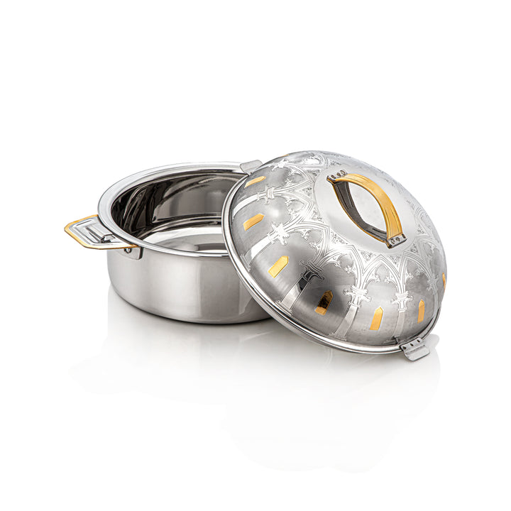 Almarjan 25 CM Qubba Collection Stainless Steel Hot Pot Silver & Gold - H22EPG8