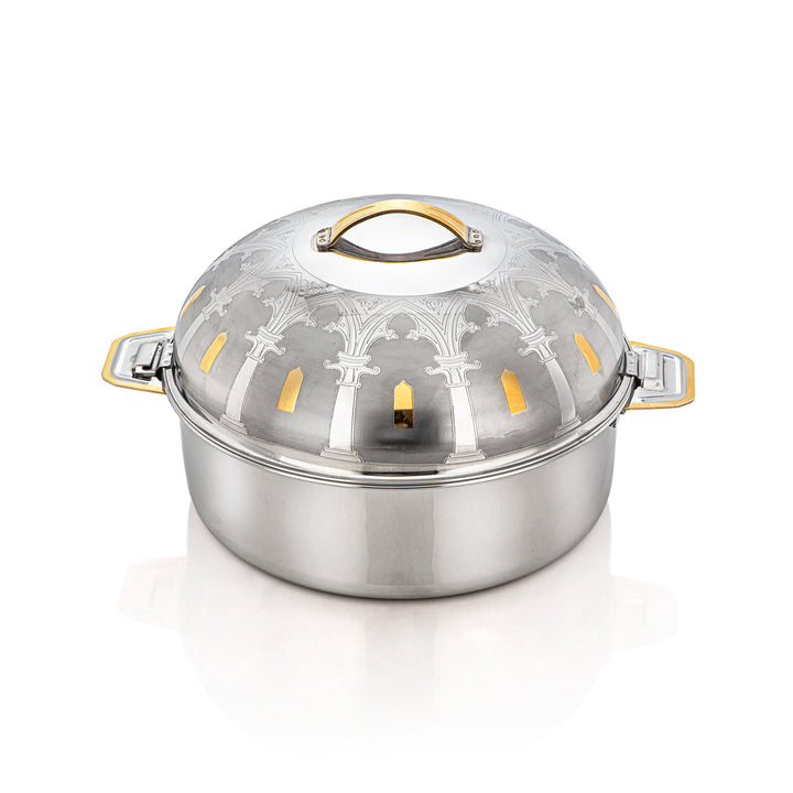 Almarjan 30 CM Qubba Collection Stainless Steel Hot Pot Silver & Gold - H22EPG8