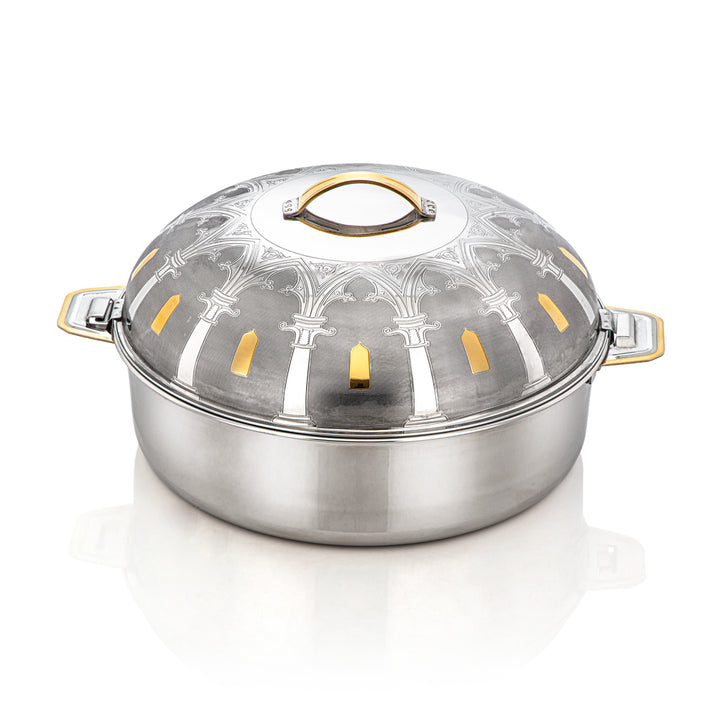 Almarjan 35 CM Qubba Collection Stainless Steel Hot Pot Silver & Gold - H22EPG8