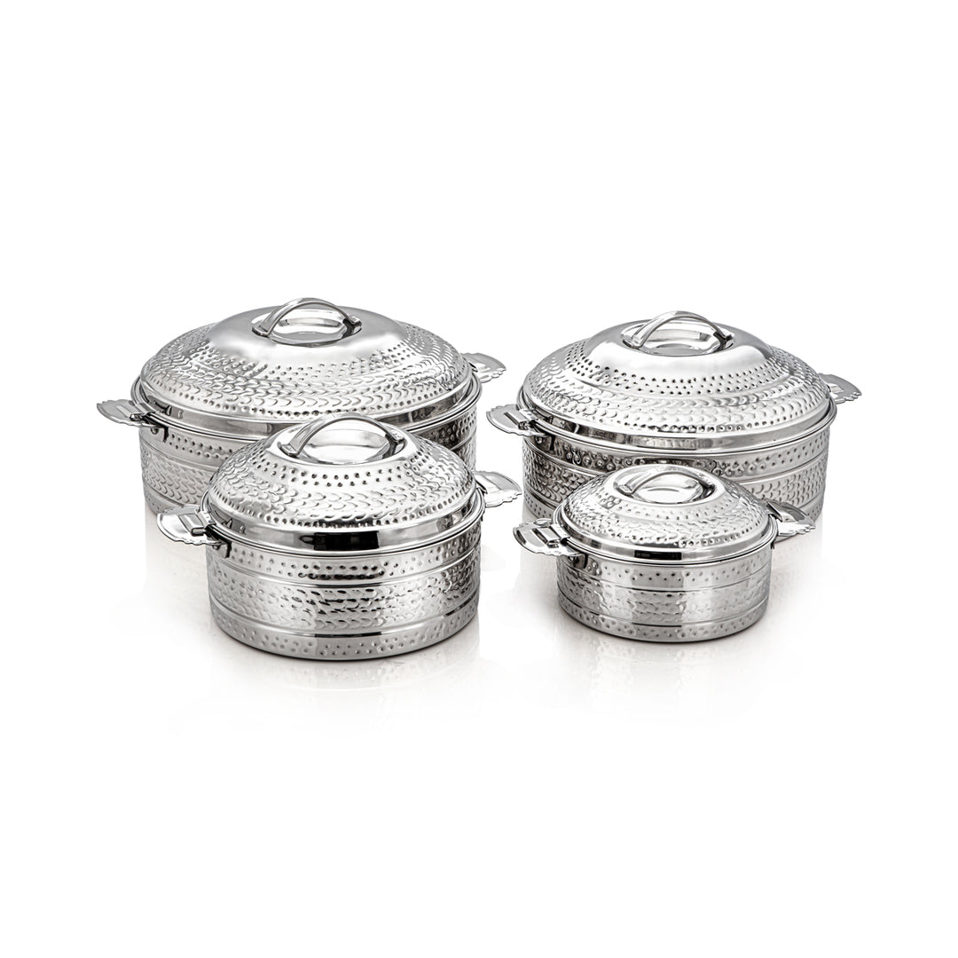 Almarjan 4 Pieces Zahra Collection Stainless Steel Hot Pot Set Silver H22M52
