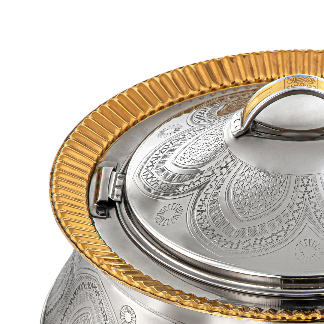 Almarjan 25 CM Afrah Collection Stainless Steel Hot Pot Silver & Gold - H22EPG1 Lock