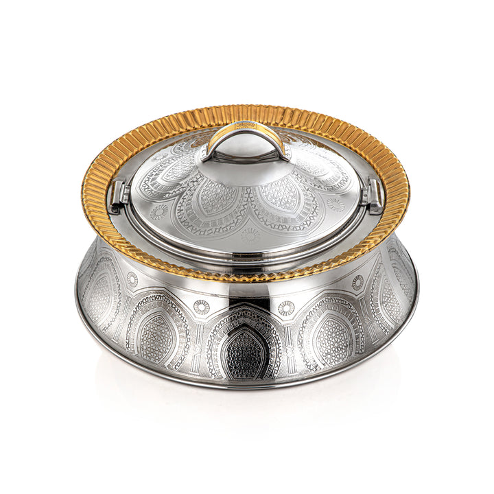 Almarjan 25 CM Afrah Collection Stainless Steel Hot Pot Silver & Gold - H22EPG1 Lock
