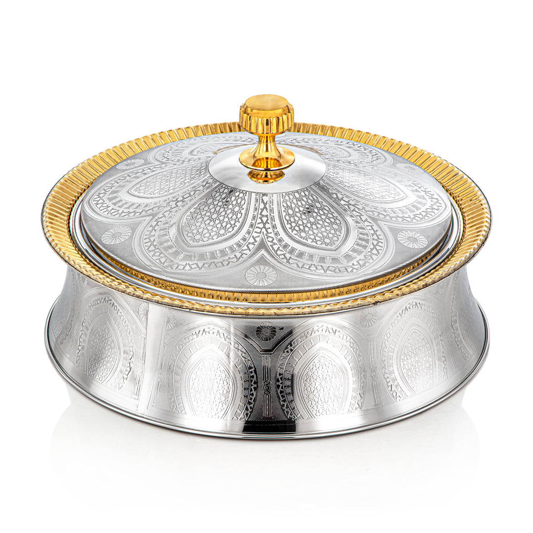 Almarjan 35 CM Afrah Collection Stainless Steel Hot Pot Silver & Gold - H22EPG1
