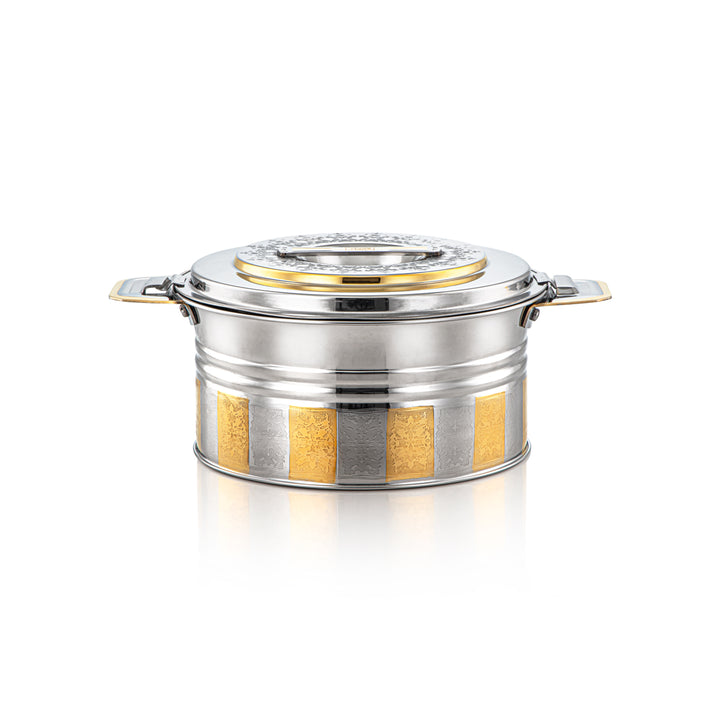 Almarjan 3000 ML Shaharzad Collection Stainless Steel Hot Pot Silver & Gold - H22EPG5