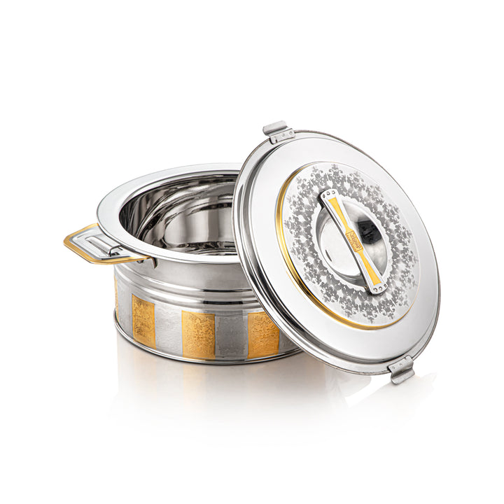 Almarjan 3000 ML Shaharzad Collection Stainless Steel Hot Pot Silver & Gold - H22EPG5