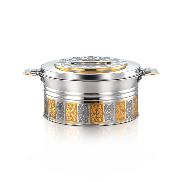 Almarjan 4000 ML Shaharzad Collection Stainless Steel Hot Pot Silver & Gold - H22EPG5
