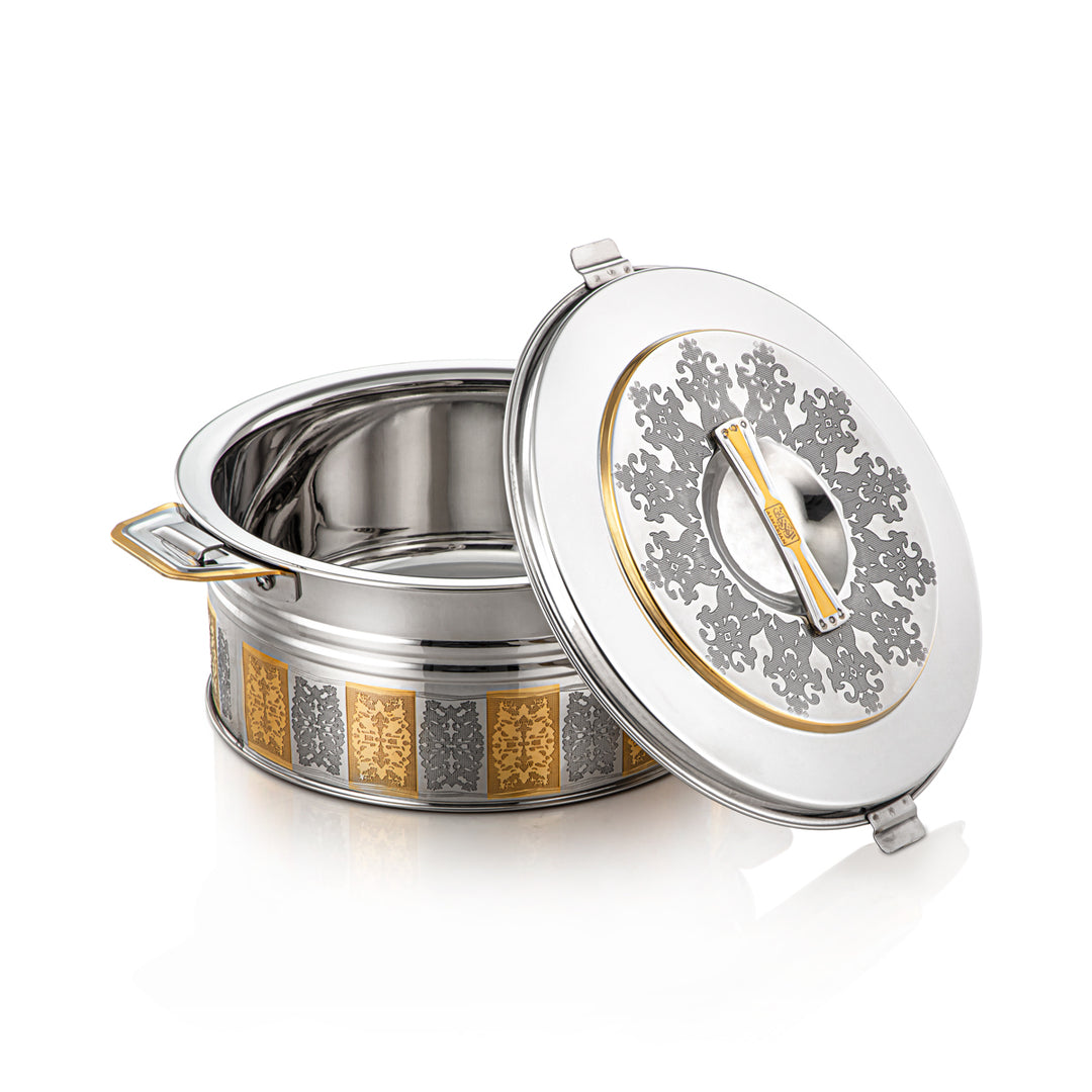 Almarjan 4000 ML Shaharzad Collection Stainless Steel Hot Pot Silver & Gold - H22EPG5