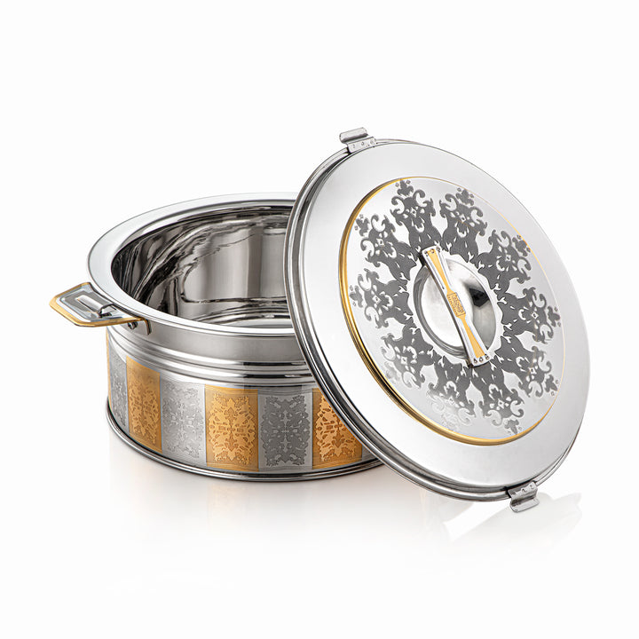 Almarjan 6000 ML Shaharzad Collection Stainless Steel Hot Pot Silver & Gold - H22EPG5