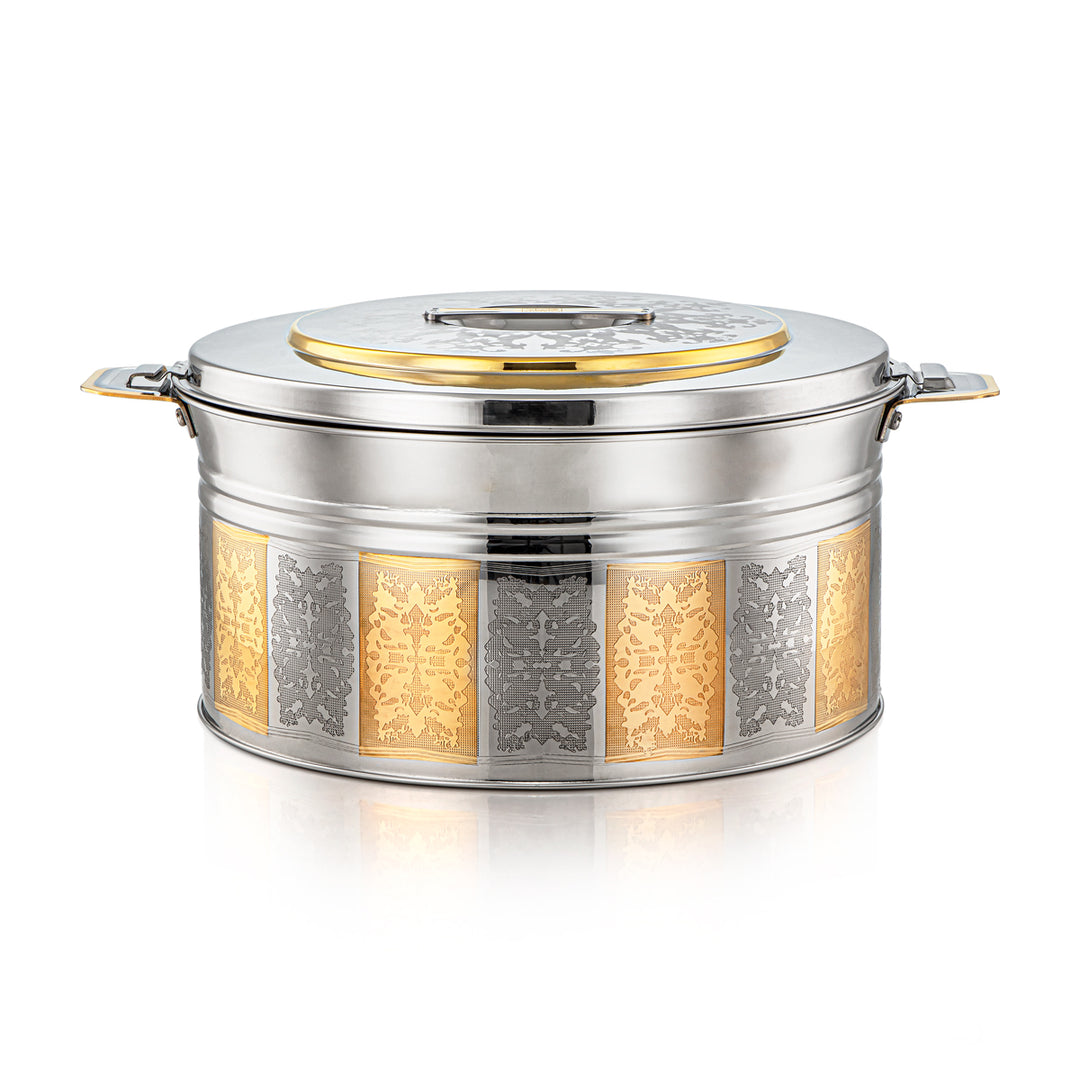 Almarjan 9000 ML Shaharzad Collection Stainless Steel Hot Pot Silver & Gold - H22EPG5