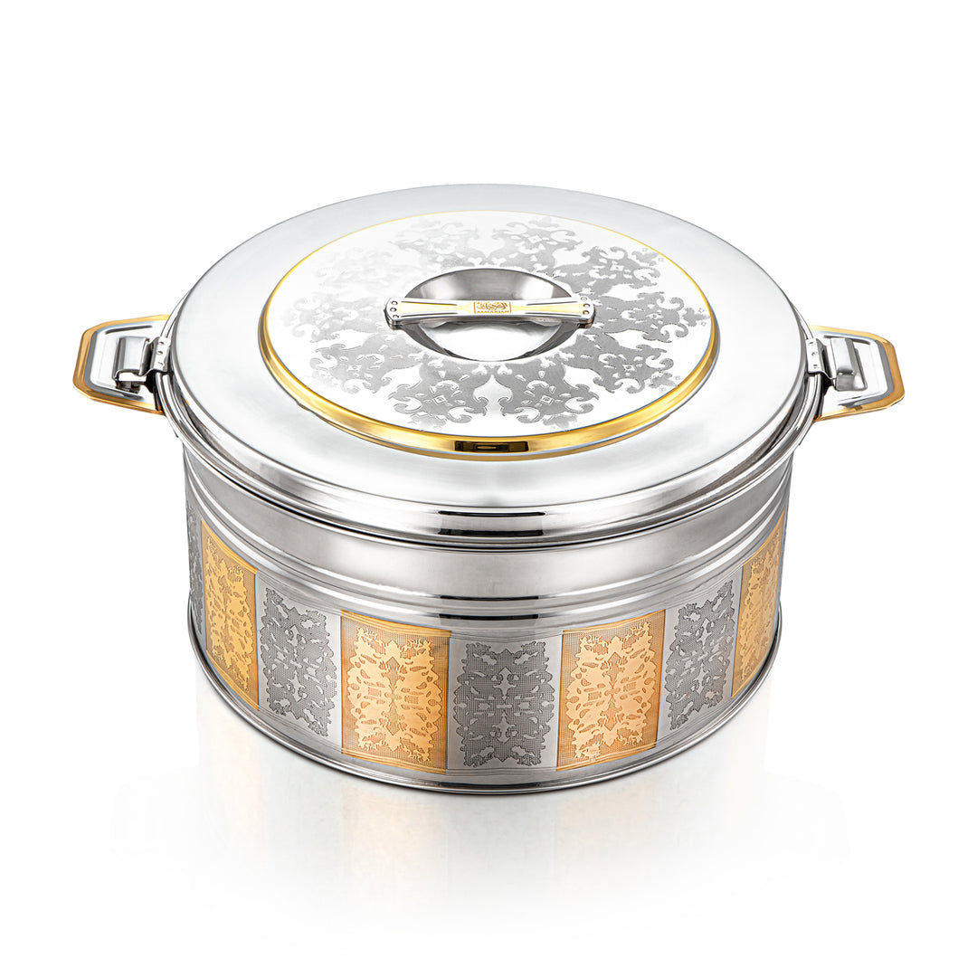 Almarjan 9000 ML Shaharzad Collection Stainless Steel Hot Pot Silver & Gold - H22EPG5
