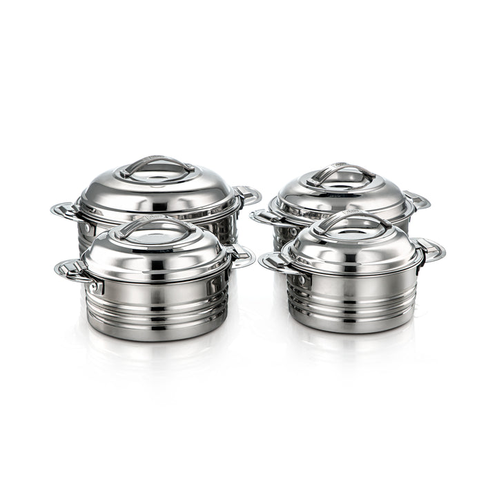 Almarjan 4 Pieces Mini Collection Stainless Steel Hot Pot Set Silver