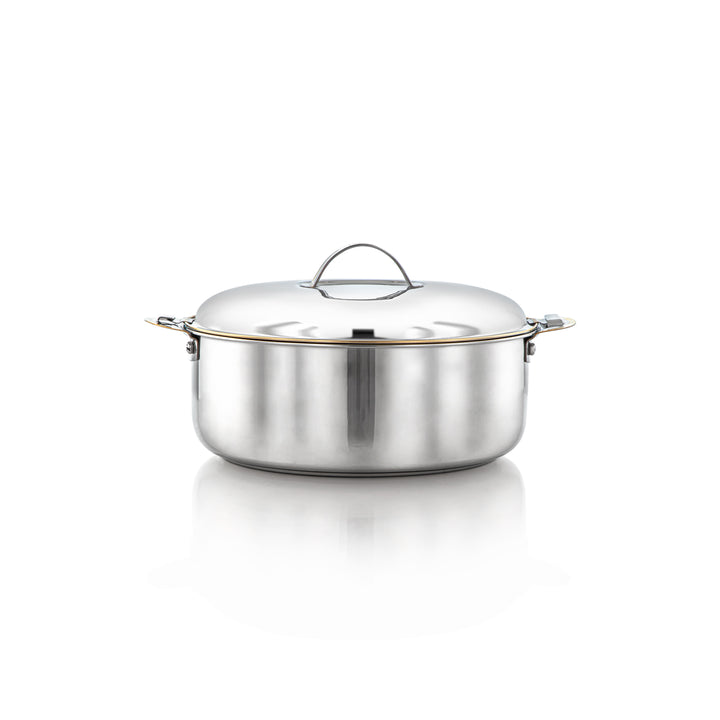 Almarjan 2500 ML Classic Collection Stainless Steel Hot Pot Silver & Gold - H23PG1