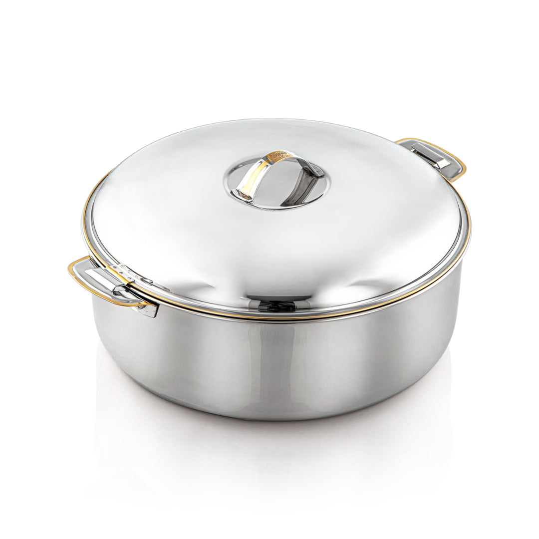 Almarjan 8000 ML Classic Collection Stainless Steel Hot Pot Silver & Gold - H23PG1