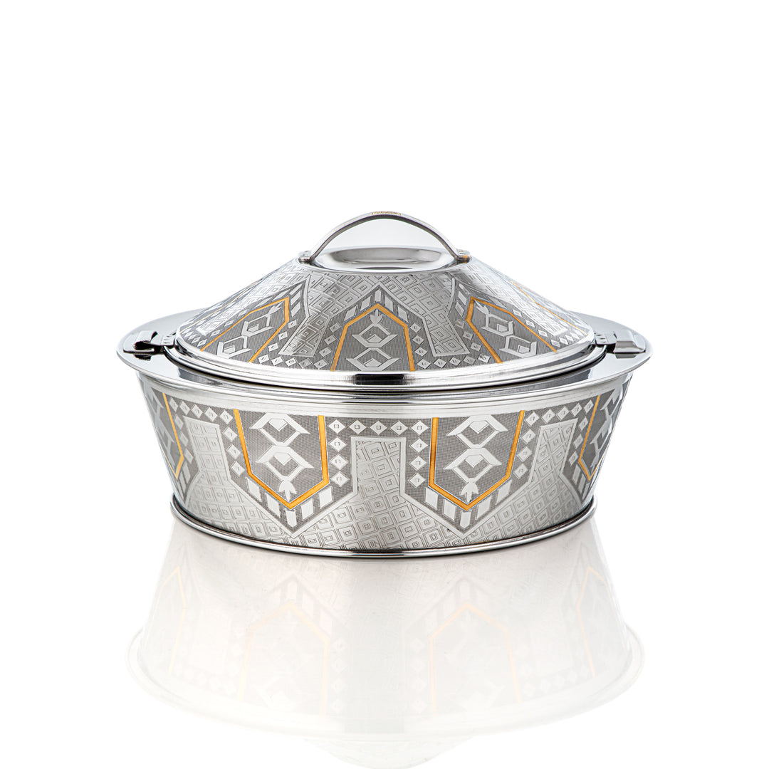Almarjan 3 Pieces Manara Collection Stainless Steel Hot Pot Silver & Gold - H23EPG3