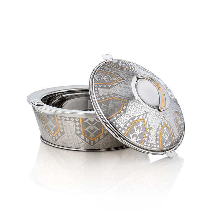 Almarjan 3 Pieces Manara Collection Stainless Steel Hot Pot Silver & Gold - H23EPG3