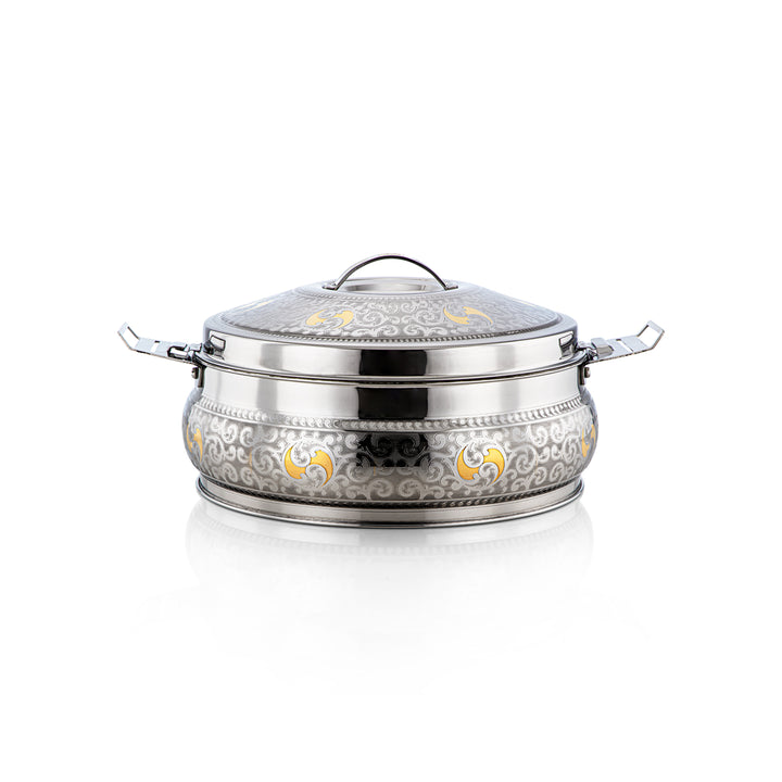 Almarjan 3 Pieces Maha Collection Stainless Steel Hot Pot Silver & Gold - H23EPG15HG