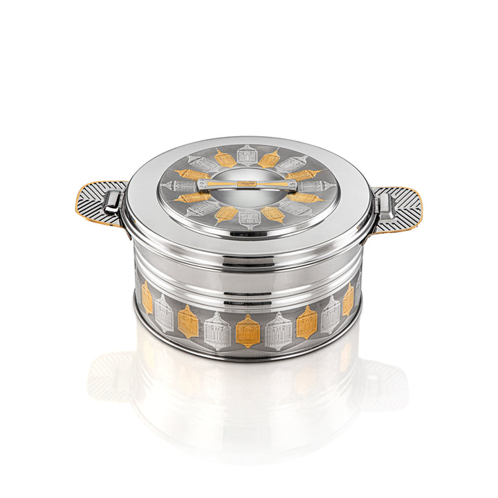 Almarjan 4000 ML Shaharzad Collection Stainless Steel Hot Pot Silver & Gold - H23EPG20HG