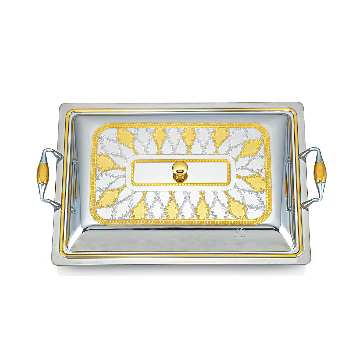 صينية المرجان للتقديم 45 سم مستطيلة ستانلس ستيل من تشكيلة إدي مع غطاء - STS2051160