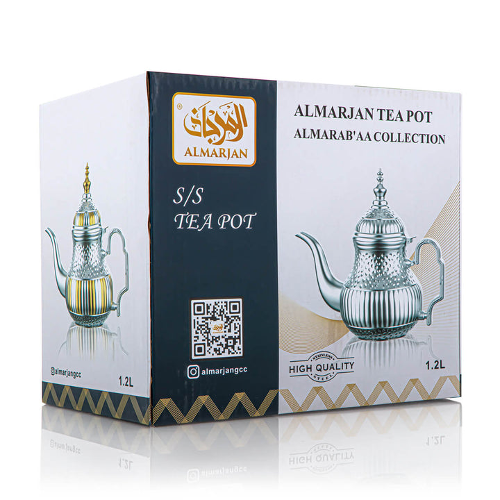 Almarjan 1.6 Liter Stainless Steel Teapot Silver & Gold - STS0010748